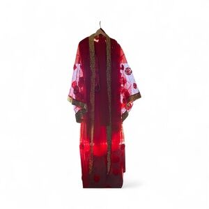 Luxurious Red and Gold Women's Kimono